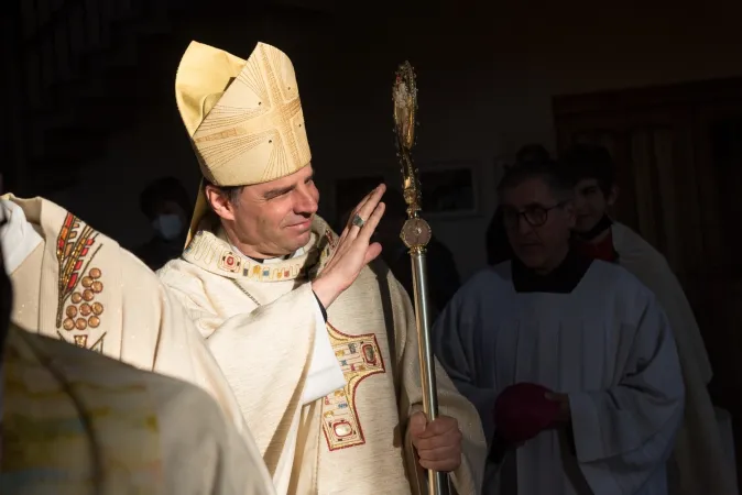Bischof Stefan Oster am 17. April 2022 in Marktl am Inn