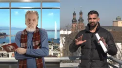 Christian Peschken (links) im Gespräch mit dem syrischen Flüchtling Abdallh Karem
 / Screenshot