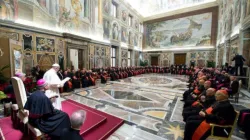 Papst Franziskus bei der Weihnachtsansprache an die Kurie am 21. Dezember 2018. / Vatican Media