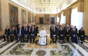 Papst Leo mit Mitgliedern der Arbeitsgruppe des Europäischen Parlaments für interkulturellen und interreligiösen Dialog am 29. September 2025 / Vatican Media