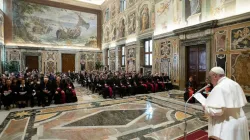 Papst Franziskus  bei einer Audienz für die Delegation der Katholischen Bibelvereinigung am 26. April 2019 / Vatican Media