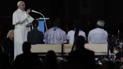 Papst Franziskus spricht bei der Feier für Familien in Dublin am 25. August 2018 / Daniel Ibanez / CNA Deutsch