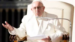 Papst Franziskus bei der Generalaudienz auf dem Petersplatz am 11. Oktober 2017 / CNA / Daniel Ibanez