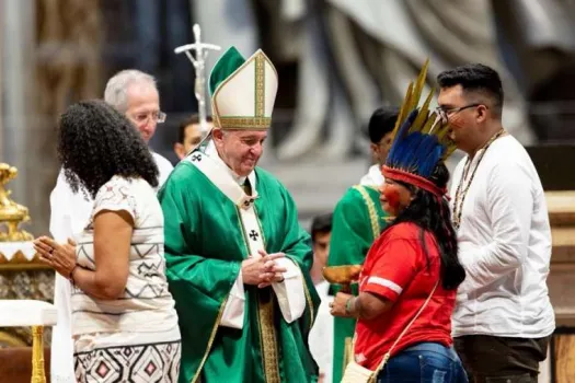 Papst Franziskus bei der Eröffnungsmesse der Amazonas-Synode am 6. Oktober 2019 / Daniel Ibanez / CNA Deutsch 