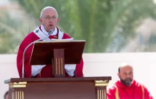 Papst Franziskus feiert heilige Messe in Palermo am 15. September 2018 / Daniel Ibanez / CNA Deutsch