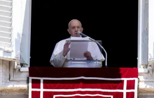 Papst Franziskus bei der Ansprache zum Angelus vom Fenster des Apostolischen Palastes des Vatikans. / Vatican Media / CNA Deutsch