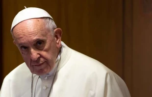 Papst Franziskus in der Synodenhalle des Vatikans am 3. Oktober 2018 / Daniel Ibanez / CNA Deutsch