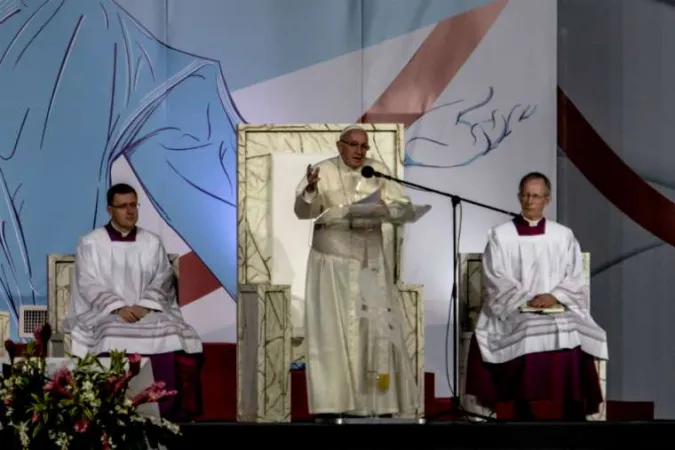Papst Franziskus spricht zu Jugendlichen bei der Vigilfeier des Weltjugendtages in Panama am 26. Januar 2019