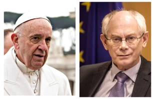 Papst Franziskus und Herman van Rompuy. Der Christdemokrat war von 2009 bis 2014 Präsident des Europäischen Rates. / CNA / Daniel Ibanez, Wikimedia / Michiel Hendryckx (CC BY-SA.30)