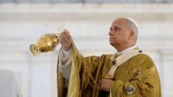 Zur Ehre der Altäre: Papst Leo XIV. feiert die heilige Messe am 7. September, 2025, auf dem Petersplatz / Vatican Media