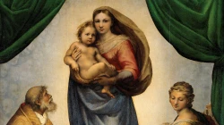 Raffaels Sixtinische Madonna (um 1512/13) ist eine der bekanntesten Mariendarstellungen. / Gemeinfrei