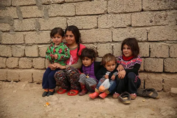 Vor dem Islamischen Staat geflohene Kinder in einem Flüchtlingslager im Irak im Jahr 2015