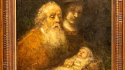 Rembrandt: Simeon mit dem Jesuskind auf den Armen / gemeinfrei