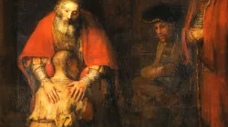 Rembrandt malte die Rückkehr des Verlorenen Sohnes in warmen Farben (Ausschnitt des Gemäldes, entstanden um 1665) / (CC0) 