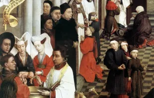 Taufe, Firmung und Beichte: Drei der sieben Sakramente im berühmten Altarbild vom Rogier van der Weyden, ca. 1440-1445. / Gemeinfrei via Wikimedia/Daderot