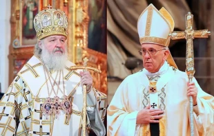 Patriarch Kyrill (li.) und Papst Franziskus / Patriarchia.Ru // Alexey Gotovskiy / CNA Deutsch