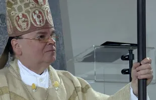 Bischof Bertram Meier beim Festgottesdienst seiner Weihe im Dom zu Augsburg am 6. Juni 2020. / Screenshot