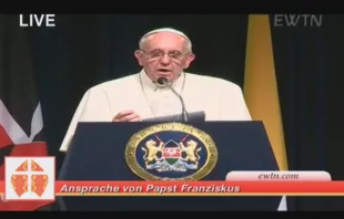 Papst Franziskus sprach im "State House" in Nairobi / EWTN Katholisches Fernsehen