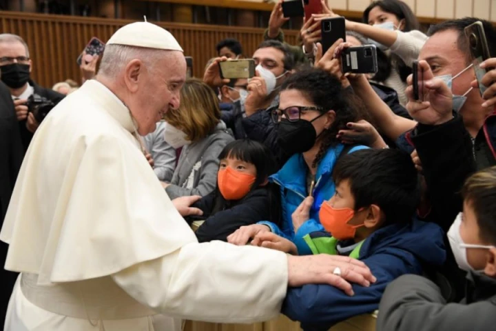 Papst Franziskus bei der Generalaudienz am 5. Januar 2022