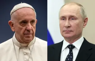 Papst Franziskus und der russische Präsident Wladimir Putin. / Mazur/catholicnews.org.uk/Kremlin.ru via Wikimedia (CC BY 4.0).