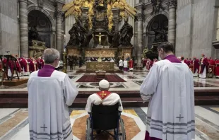 Papst Franziskus bei der Beerdigungsmesse für Kardinal Angelo Sodano am 31. Mai 2022 / Vatican Media