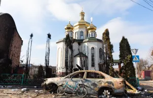 Der von heftigen Kämpfen betroffene Stadtrand von Irpin, Nordukraine / Drop of Light/Shutterstock.