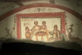 Restaurierte Fresken - der neue Glanz der Katakombe von Marcellinus und Petrus 