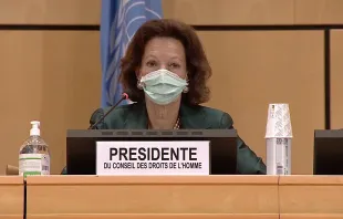 Elisabeth Tichy-Fisslberger, Präsidentin des UN-Menschenrechtsrates. / Screenshot 