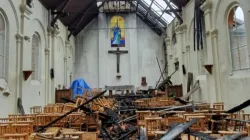 Die von einem Brand zerstörte Kirche St. Paul in Corbeil-Essones am 4. Juli 2020. / OIDACE