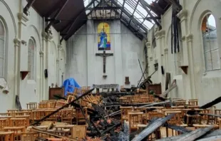 Die von einem Brand zerstörte Kirche St. Paul in Corbeil-Essones am 4. Juli 2020. / OIDACE