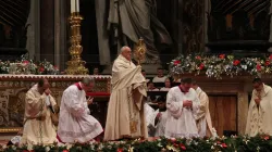 Das Allerheiligste im Blick: Papst Franziskus mit der Monstranz  / CNA/Alexey Gotovskiy 