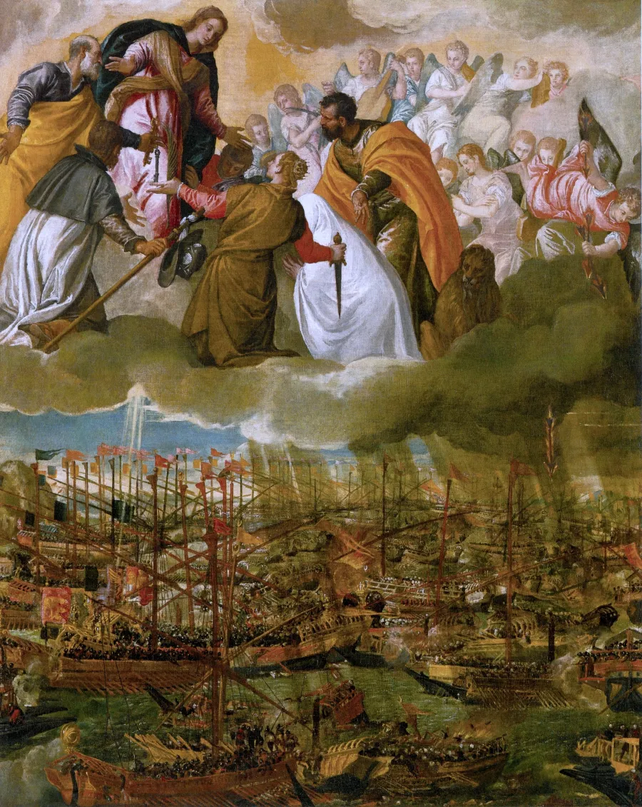 Die Schlacht von Lepanto, dargestellt als Allegorie von Paolo Veronese