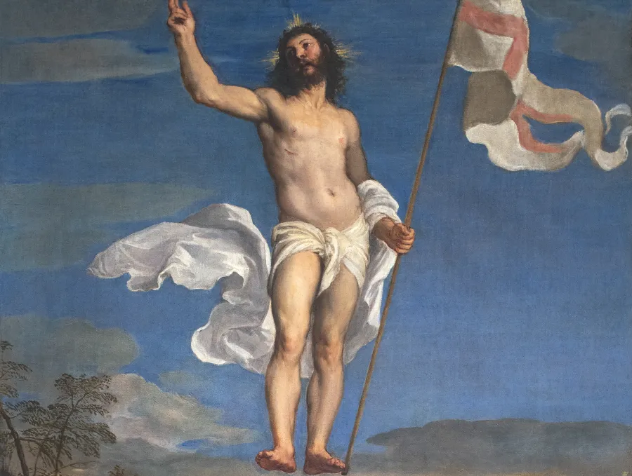 Der auferstandene Christus: Ausschnitt aus dem Gemälde Tizians, um 1543
