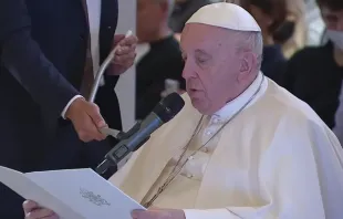 Papst Franziskus betet den Rosenkranz am 31. Mai 2022 / Screenshot / YouTube / Vatican News