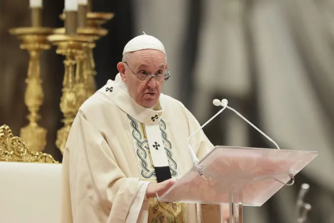 Papst Franziskus zelebriert die Messe im Petersdom am Christkönigsfest, 21. November 2021. 