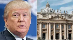 Der frischgewählte US-Präsident Donald Trump und die Fassade des Petersdoms im Vatikan. / ACI Prensa