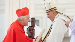 Kardinal Emil Paul Tscherrig mit Papst Franziskus / Vatican Media