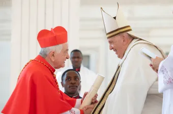 Kardinal Emil Paul Tscherrig mit Papst Franziskus / Vatican Media