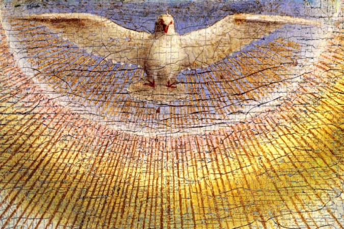 Der Heilige Geist, gemalt von Jan van Eyck. 