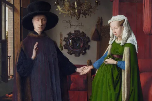 Die Arnolfini-Hochzeit des flämischen Meisters Jan van Eyck entstand im Jahr 1434 / National Gallery, London / Wikimedia (CC0) 