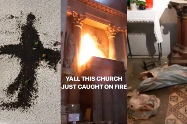 Hass auf den Katholizismus, mitten in Europa: Zerstörung und Schändung in katholischen Kirchen in Frankreich / @GazettedeNimes, Twitter / @lili_gasparr, Twitter / @FilFrance, Twitter / ChurchPOP