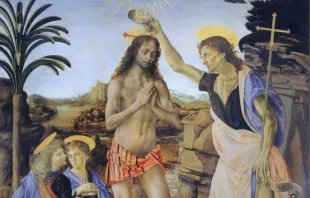 Die Taufe Jesu von Andrea del Verrocchio und Leonardo da Vinci (um 1470) / Wikimedia cco 