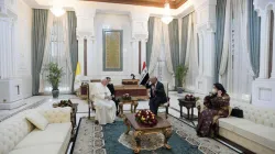 Papst und Präsident im Gespräch: Franziskus und Barham Salih im Präsidentenpalast am 5. März 2021 / Vatican Media
