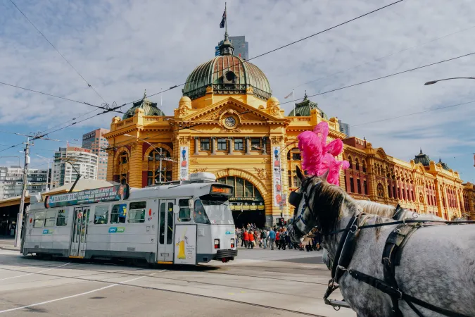 Flinders Street Station in Melbourne (Victoria, Australian) 