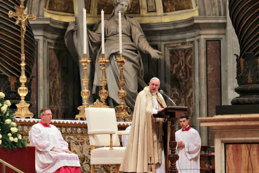 Papst Franziskus spricht im Petersdom beim Konsistorium am 19. November 2016. / CNA/Daniel Ibanez