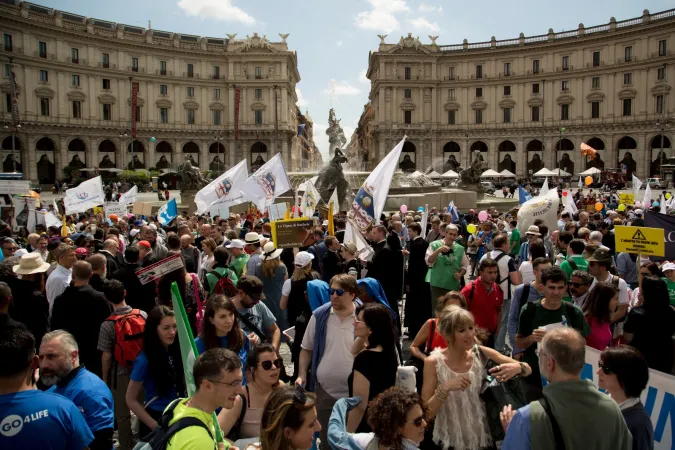 Demonstranten beim Marsch für das Leben in Rom am 20. Mai 2017