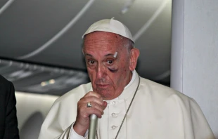 Papst Franziskus spricht mit Journalisten auf dem Rückflug aus Kolumbien am 10. September 2017 / CNA / Alvaro de Juana