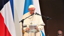 Papst Franziskus bei seiner Rede an der Päpstlichen Katholischen Universität von Chile am 17. Januar 2018. / CNA / Alvaro de Juana 