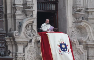 Papst Franziskus betet den Engel des Herrn in Lima, Peru am 21. Januar 2018 / CNA / Alvaro de Juana