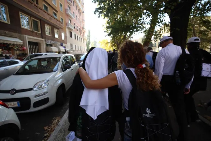 Wallfahrer auf der Via Francigena am 25. Oktober 2018, drei Tage vor Abschluss der Jugendsynode in Rom